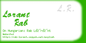 lorant rab business card